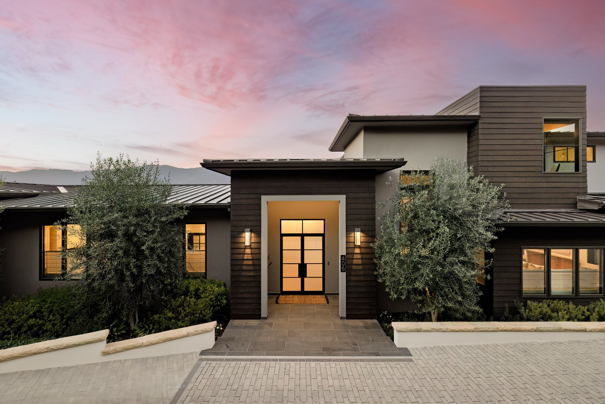 Front entry at dusk