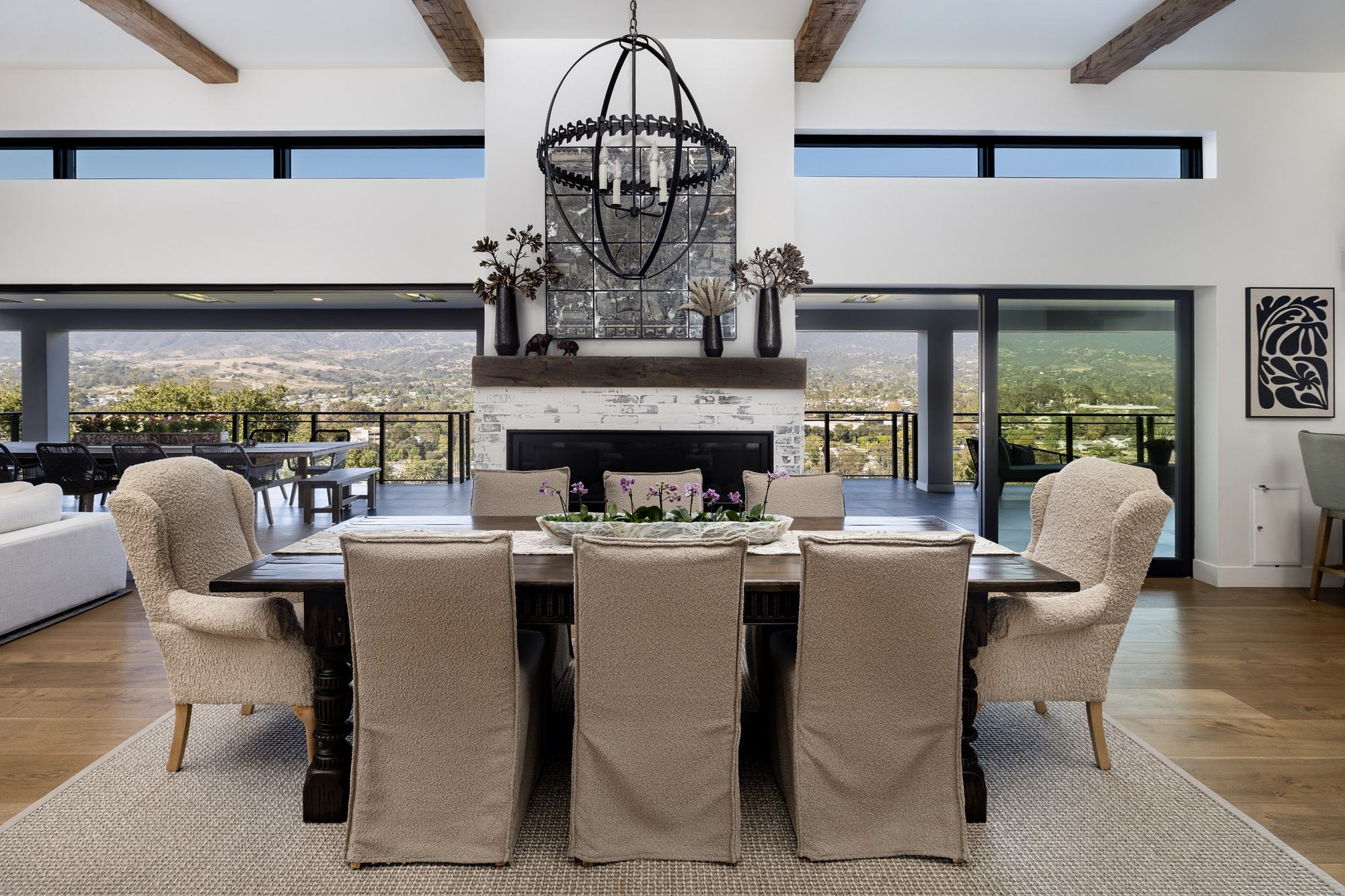Great room opening to the terrace
